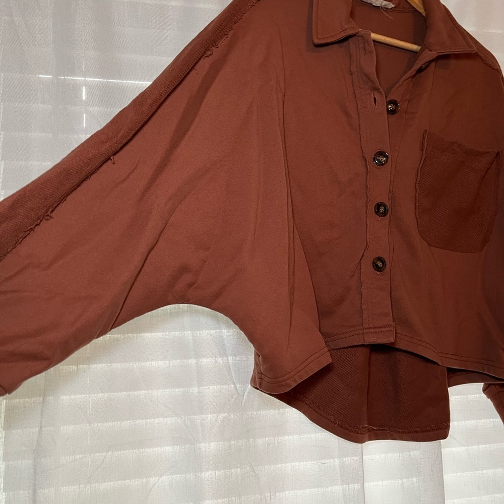 Listicle Rust Button-Up Shirt - Picture 3 of 6